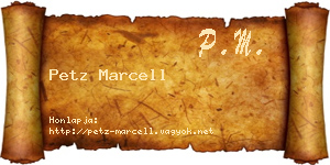 Petz Marcell névjegykártya