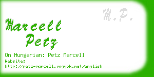 marcell petz business card